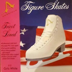 EUC, Girls White Figure Skates, Girls Size 3, American Figure Skates